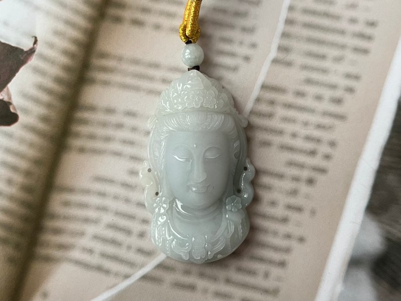 Emerald Guanyin Pendant - Charms - Jade Silver