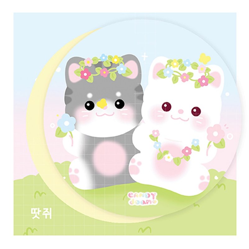 Gyeoul Cat Garden cute animal peel off sticker (ddatchi) - 貼紙 - 紙 多色