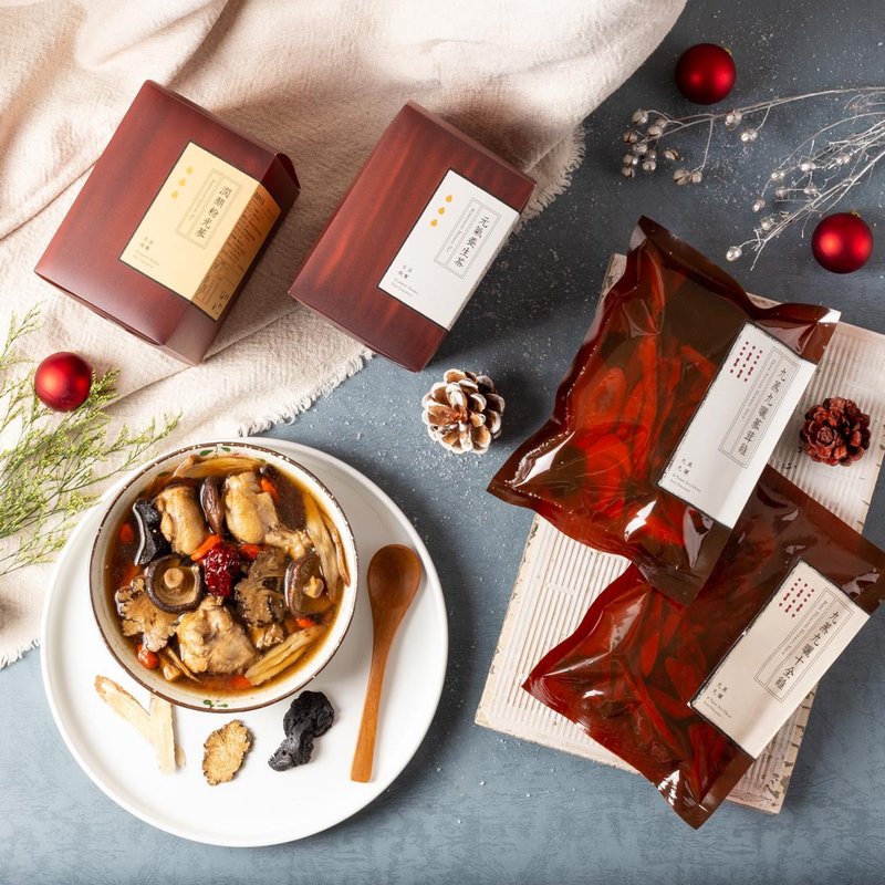 冬令進補 | 長輩活力組  養生茶 藥膳 - 茶葉/茶包 - 新鮮食材 咖啡色