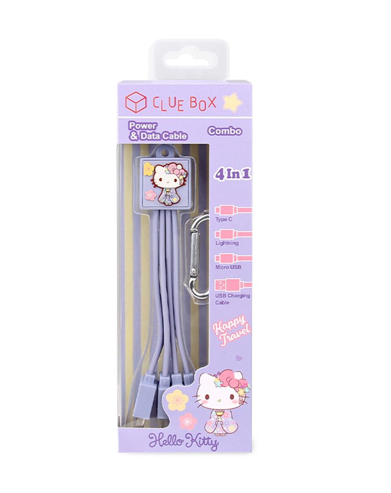 4合1數據傳輸和充電線 - Hello Kitty - 電腦配件 - 塑膠 紫色