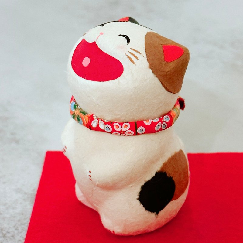 Japan [RYUKODO] Authorized-Lucky and Wealthy Lucky Cat (Flower) | Graduation Gift | Father's Day Gift - ของวางตกแต่ง - กระดาษ 