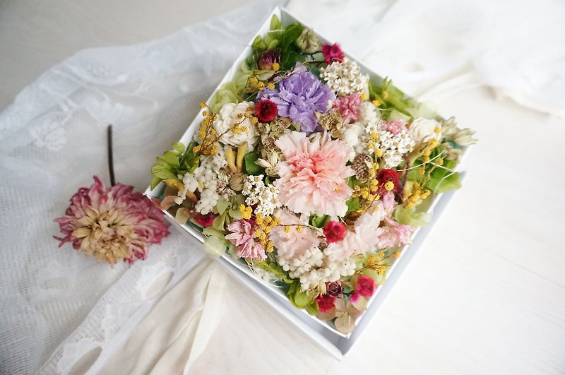 Carnation Flower Box-White - Plants - Plants & Flowers 