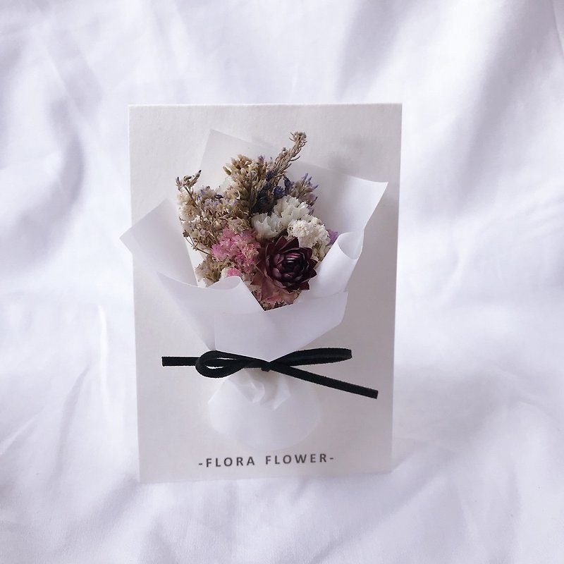Flora Flower ドライフラワー カード - シアー - カード・はがき - 寄せ植え・花 ホワイト