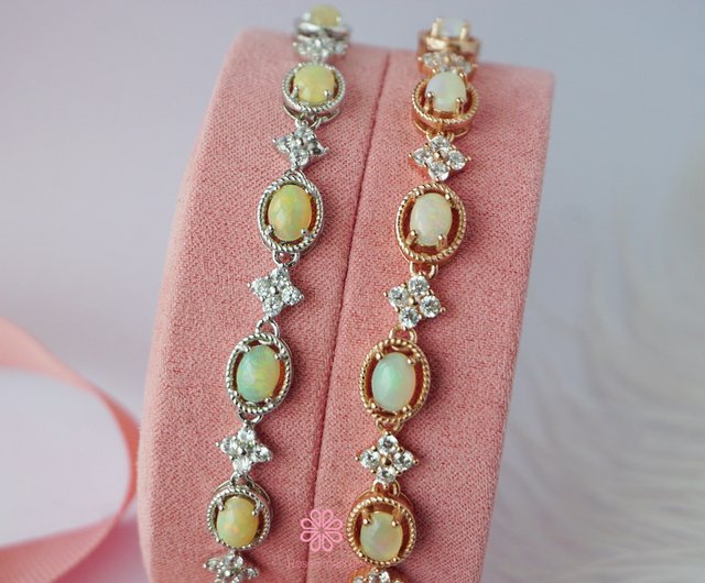 Rose gold sale opal bracelet