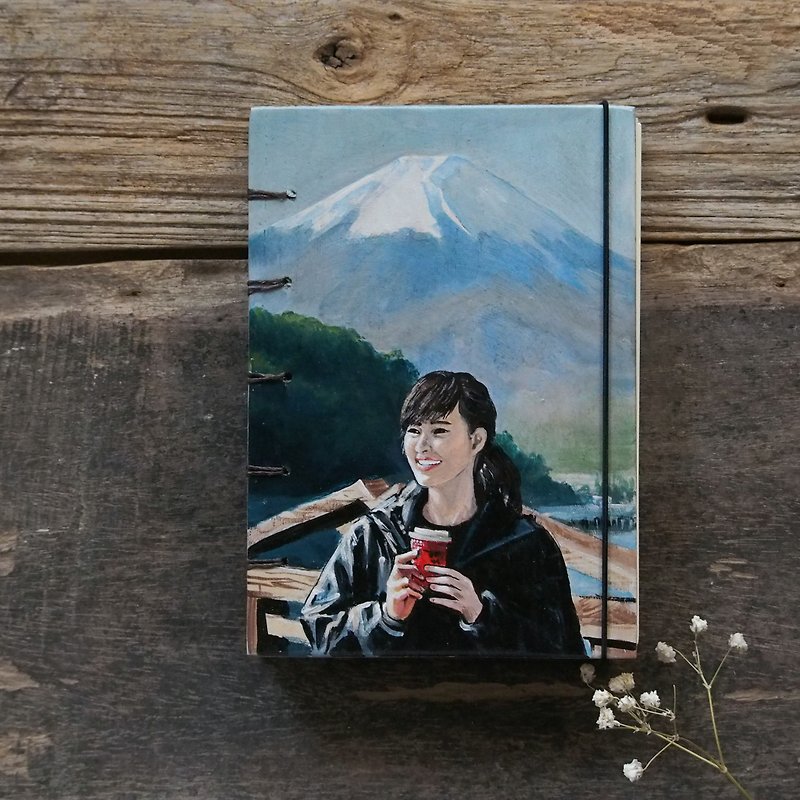 Paint your picture on Notebook, Handmadenotebook Diary 筆記本 journal - 筆記本/手帳 - 木頭 藍色