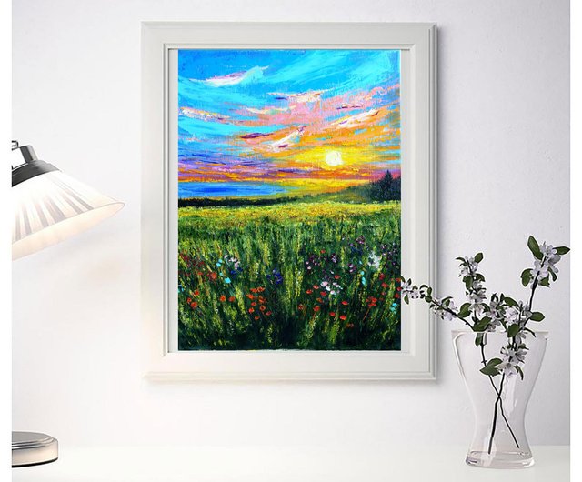 油絵 絵画 【Wild flowers】 flowers】 絵画 【Wild 油絵