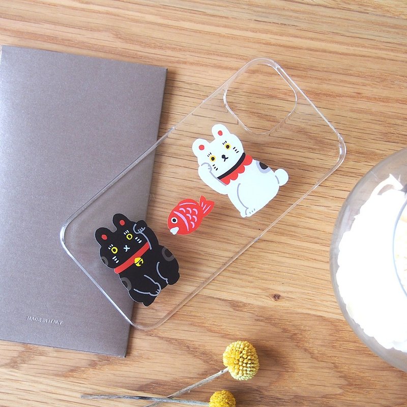 Clear Phone Case - Beckoning Cats - - เคส/ซองมือถือ - พลาสติก สีใส