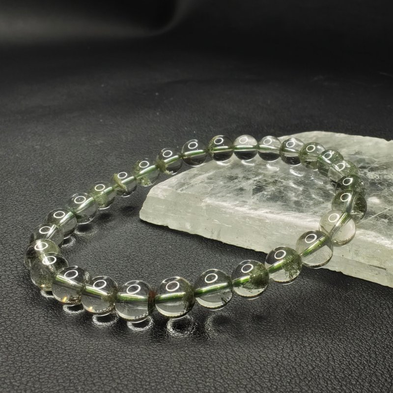 Green Phantom Quartz, Thousand Layer Green Phantom, Brazil, 6mm, Natural Crystal Bracelet - สร้อยข้อมือ - คริสตัล 