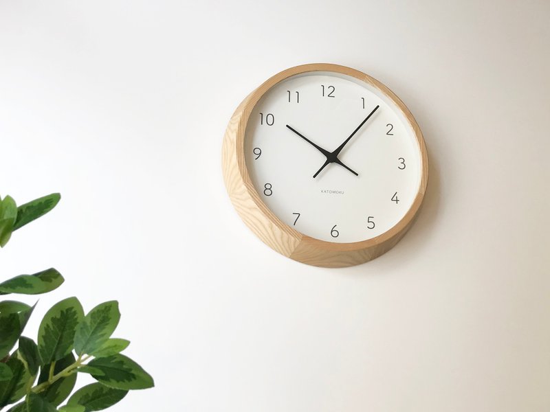 KATOMOKU muku clock 7 white ash (km-60NA) natural  wall clock  made in japan - นาฬิกา - ไม้ สีกากี