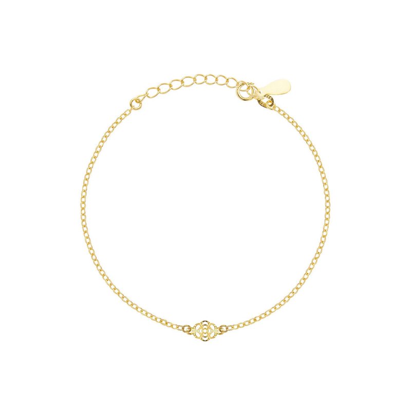 Treasure chest gold jewelry 9999 gold pure gold camellia flower bracelet bracelet - Bracelets - 24K Gold Gold