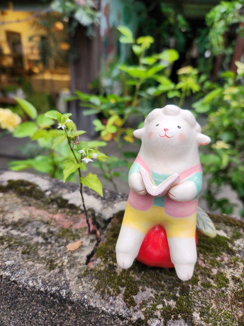 愛讀書的羊 - 玩偶/公仔 - 陶 