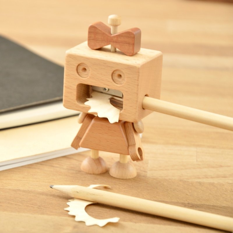 機器人削筆器-Roboni - 削鉛筆機 - 木頭 咖啡色