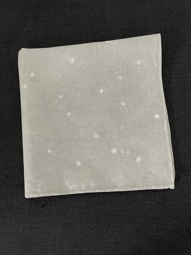 Fine Snow Mineral Dyed Hand-painted Cotton Mini Handkerchief - Handkerchiefs & Pocket Squares - Cotton & Hemp Gray
