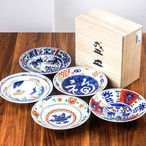 日本藥師窯 日本進口美濃燒光峰描金陶瓷餐具家用炒菜盤子深盤禮盒裝喬遷禮物