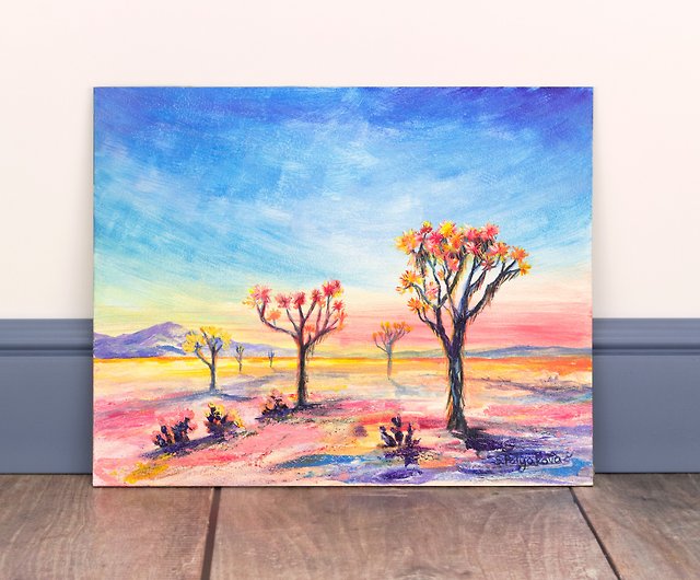 Joshua Tree Painting Acrylic Painting Desert Sunset Painting