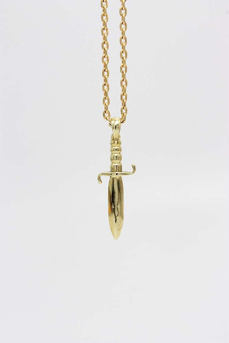 Cross Series・Sword/Golden Necklace - Necklaces - Copper & Brass Gold