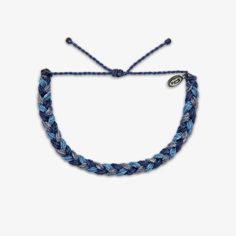 Pura Vida American Handmade MIDNIGHT Midnight Thick Thread Woven Adjustable Surf Bracelet - Bracelets - Waterproof Material Blue