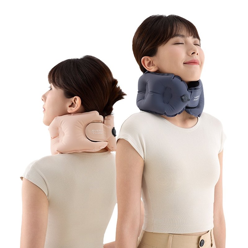 【EVERY THINK】Rolled Inflatable Neck Pillow Pocket Travel Pillow 10 Seconds Quick Inflation - Neck & Travel Pillows - Other Materials Multicolor