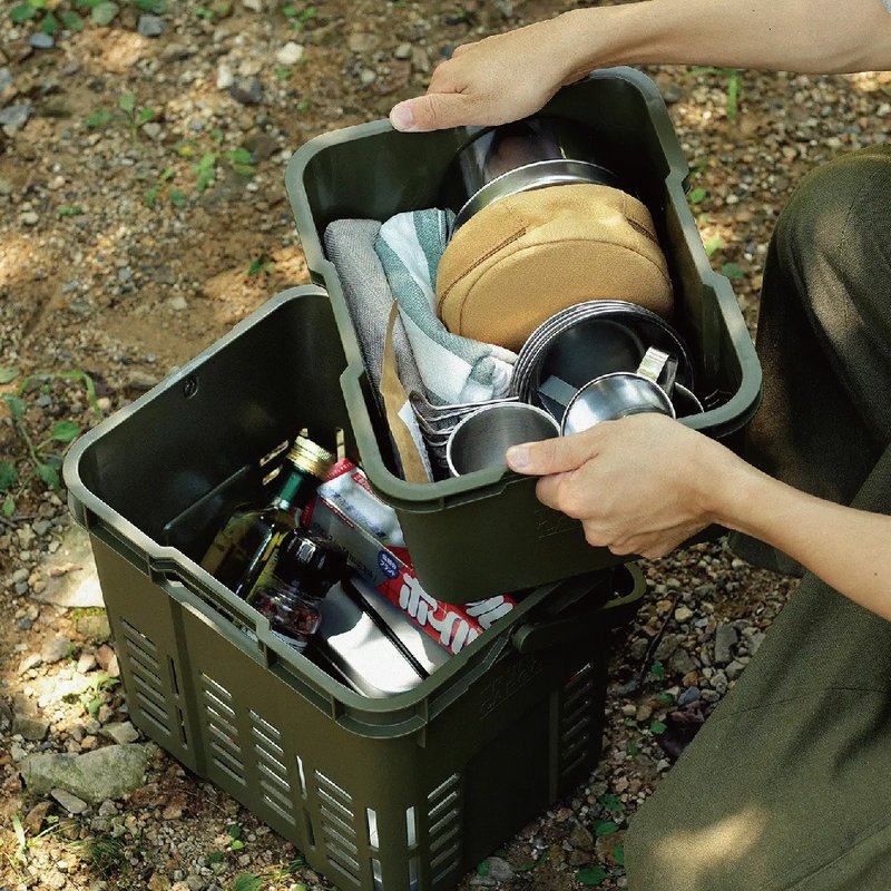 RISU MESH/INNER CARGO R-9 storage basket set - Storage - Plastic Green