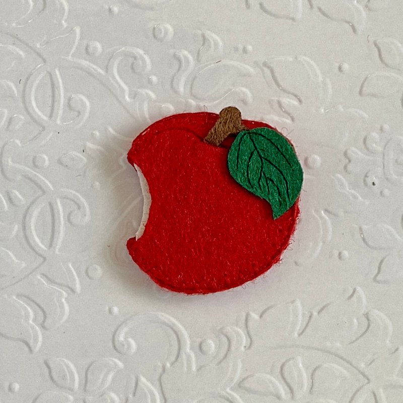 不織布大蘋果 Felt Big Apple - 胸針 - 其他材質 多色