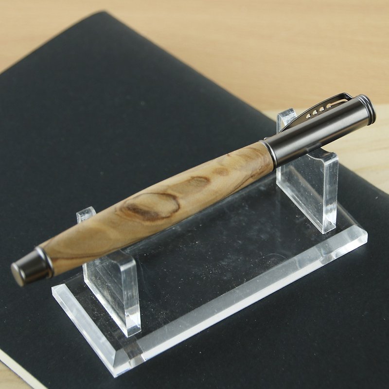 Customized-Germany SCHMIDT pull-out wood ballpoint pen/olive wood - ไส้ปากกาโรลเลอร์บอล - ไม้ สีกากี
