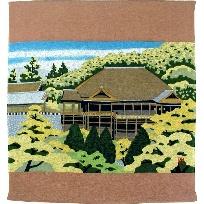 【絕版】京都風呂敷包巾-井堂雅夫 二巾-清水寺(縮緬) - 擺飾/家飾品 - 棉．麻 