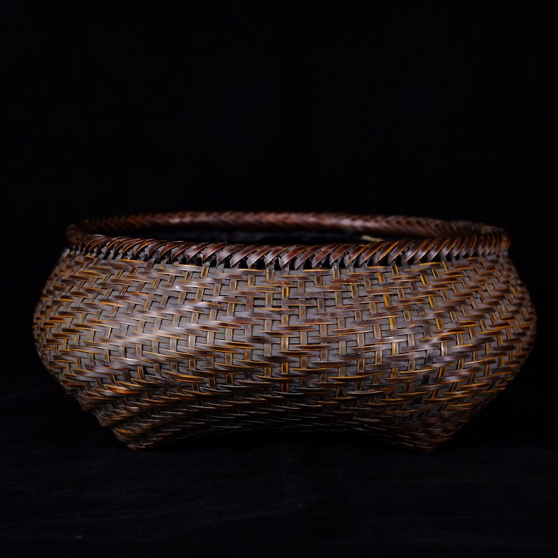 [Japanese ancient art] Tea props charcoal bucket charcoal cage charcoal basket Wufu bamboo yuan style - Teapots & Teacups - Bamboo 