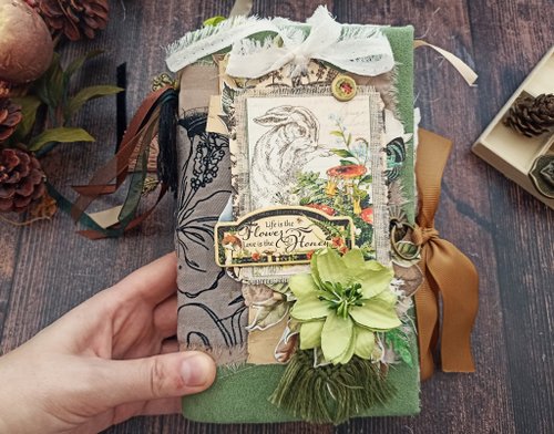 junkjournals Forest nature notebook handmade Birds butterfly journal botanical for sale