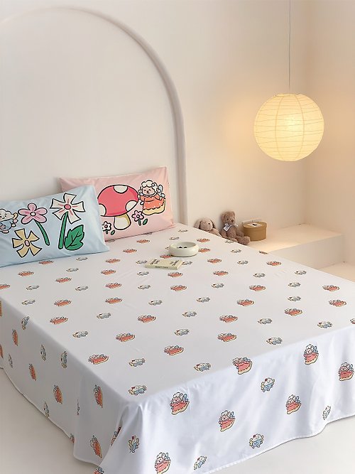 激安ネット シンプルで新鮮な4ピースの綿の女の子の心の寝具 | www
