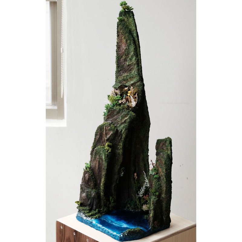 景觀擺飾 山壁海岸模型 玄關飾品 山水模型 客製化場景 山海秘境 - 擺飾/家飾品 - 水泥 灰色