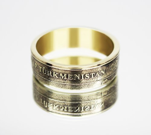 CoinsRingsUkraine Turkmenistan Coin Ring 10 tenge 2009 coin rings for men coin rings for women