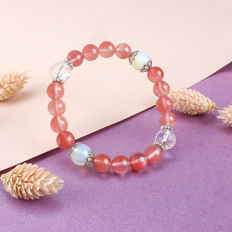 Designer Classic Bracelet │ Strawberry Crystal Bracelet │ Lady in Pink - Bracelets - Crystal Pink