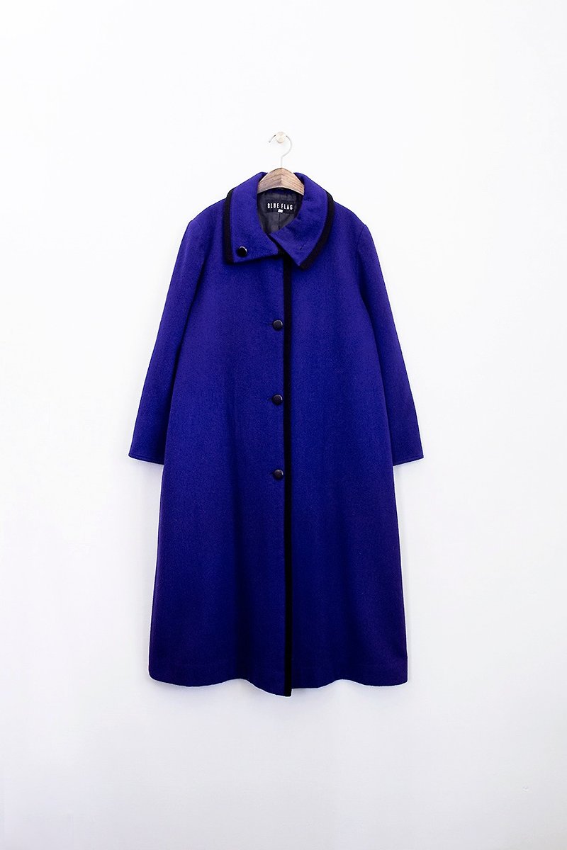 Banana Flyin' Vintage Vintage Blue Lapel Fur Jacket - Women's Casual & Functional Jackets - Wool 