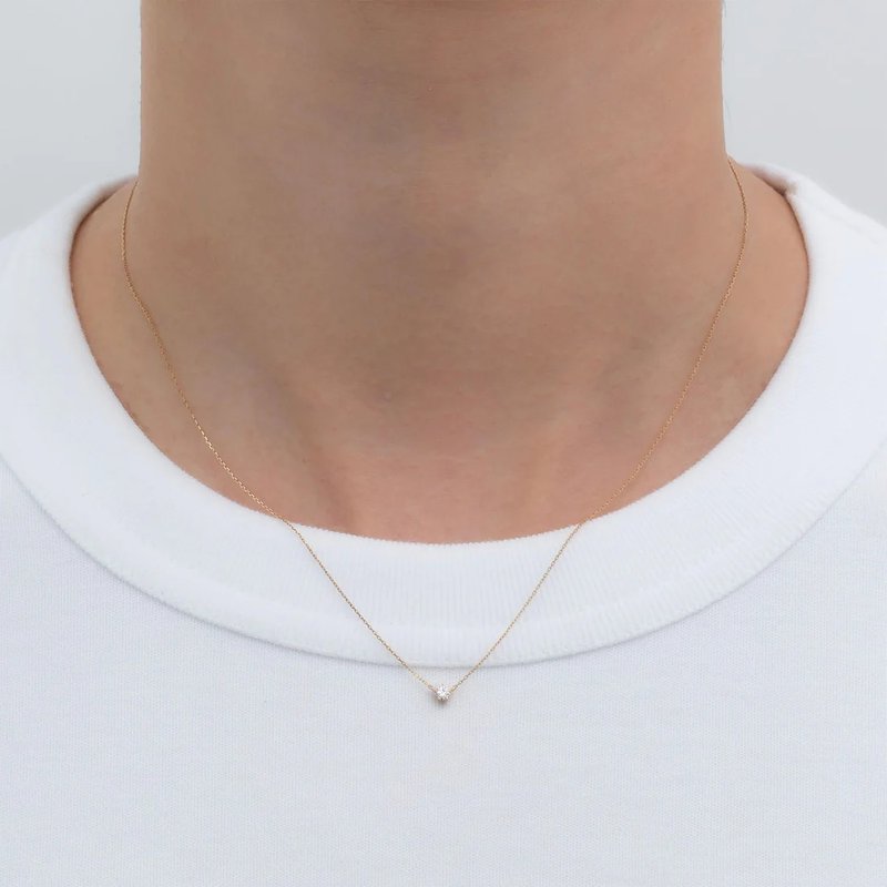 Japanese MONATELIER | K10 (gold) natural diamond necklace [Cecil] - Necklaces - Diamond Gold