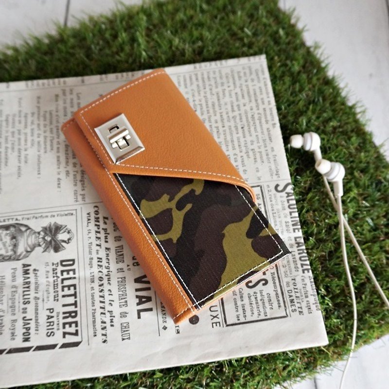 Camouflage ★ iPhone7 / 6 / 6S ★ notebook type Sumahokesu - เคส/ซองมือถือ - วัสดุกันนำ้ สีเขียว