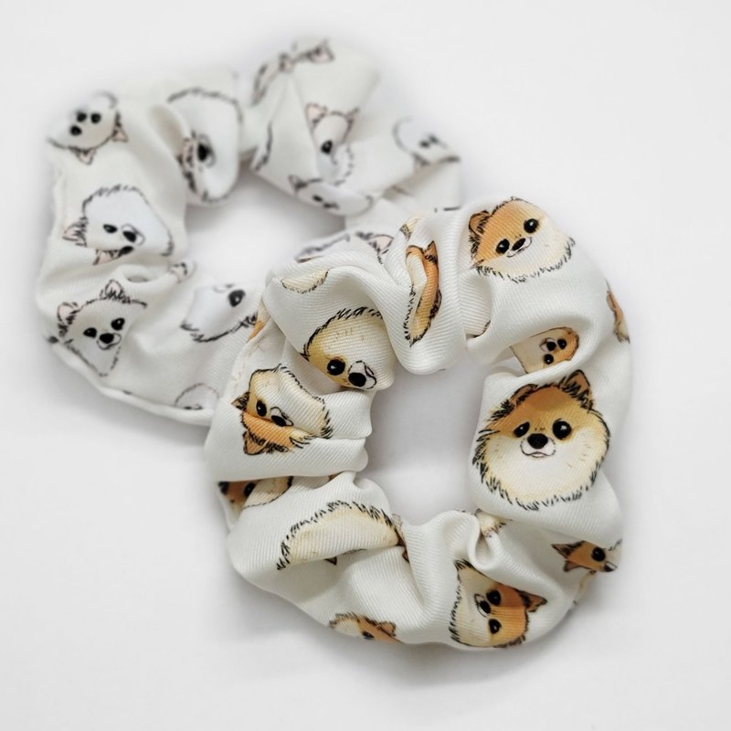 博美犬 2毛色 寵物圖樣髮圈 多寵物圖樣 大腸圈 髮飾 髮束 - 寵物推車/寵物背包/外出籠 - 聚酯纖維 多色