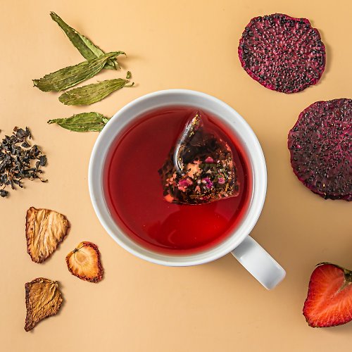 Hoiis好集食 【明亮氣色】蜜香草莓紅茶超值包-10入/包_低咖啡因養生茶