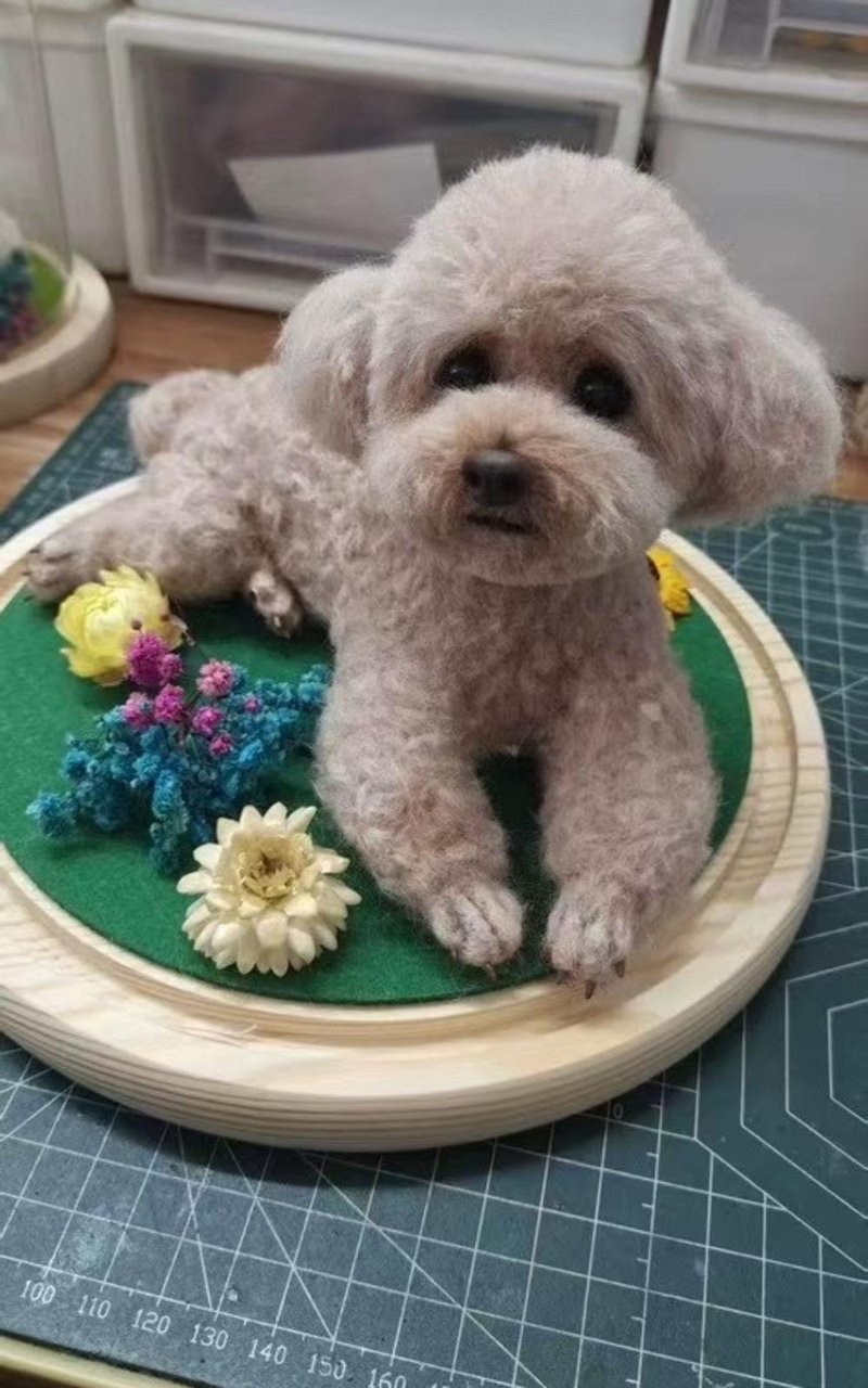客制化逼真犬 羊毛氈 寵物 娃娃 定制 手工 狗狗猫咪 毛小孩  12 - 貓/狗玩具 - 羊毛 多色