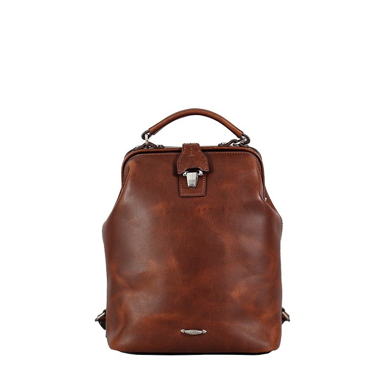 Nurse Vintage leather doctors Backpack - Mocha - Backpacks - Genuine Leather Brown