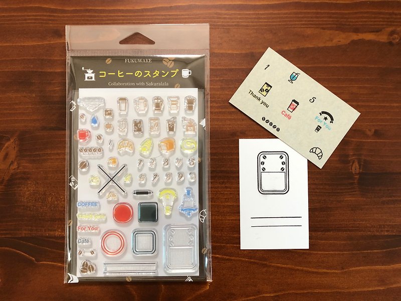 [Stamp only] Coffee / 54 types of clear stamp/ Fukuwake stamp - Stamps & Stamp Pads - Other Materials White