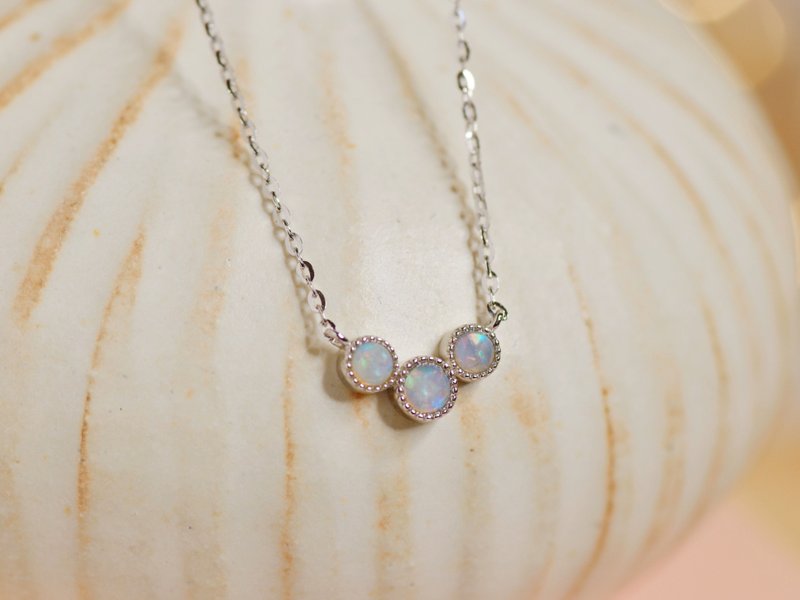 Happiness Opal Necklace - 925 Sterling Silver - Opal - Necklaces - Gemstone 