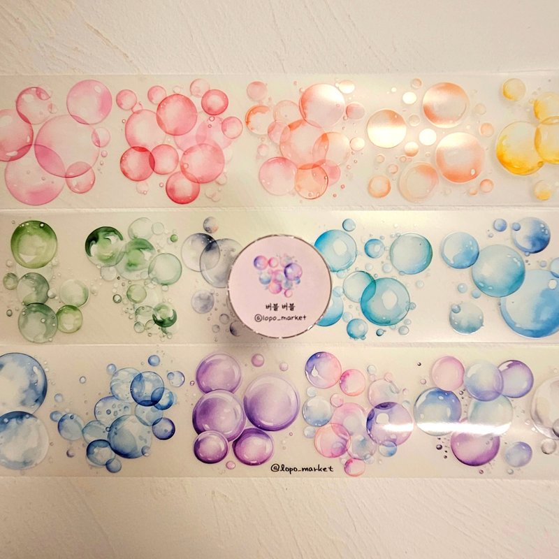 Bubble Bubble Big Size 7cm Matte PET Masking Tape - มาสกิ้งเทป - วัสดุอื่นๆ 