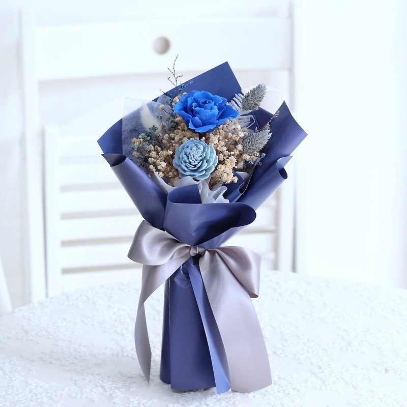Fl059-01 小型永生花花束-靛藍 - 乾燥花/永生花 - 植物．花 