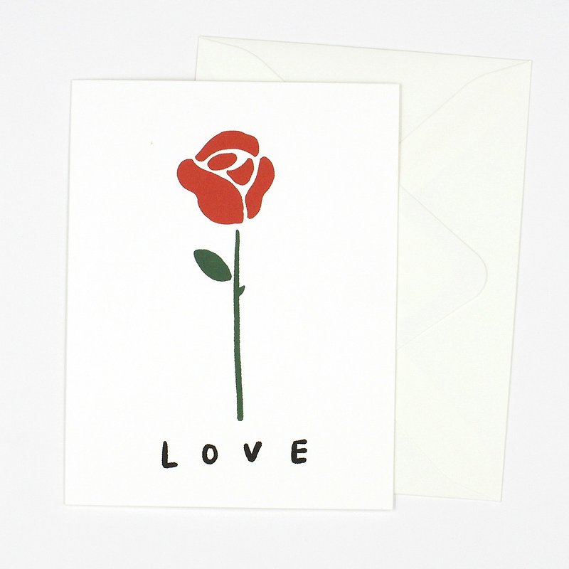 การ์ดอวยพร ดอกกุหลาบ LOVE - การ์ด/โปสการ์ด - กระดาษ สีแดง