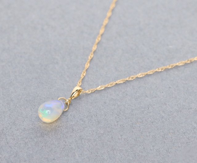 Limited Quantity*October Birthstone K10 Large Water Opal Necklace