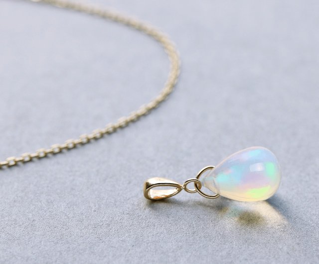 Limited Quantity*October Birthstone K10 Large Water Opal Necklace