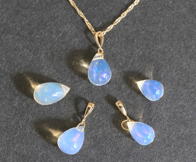 Limited Quantity*October Birthstone K10 Large Water Opal Necklace