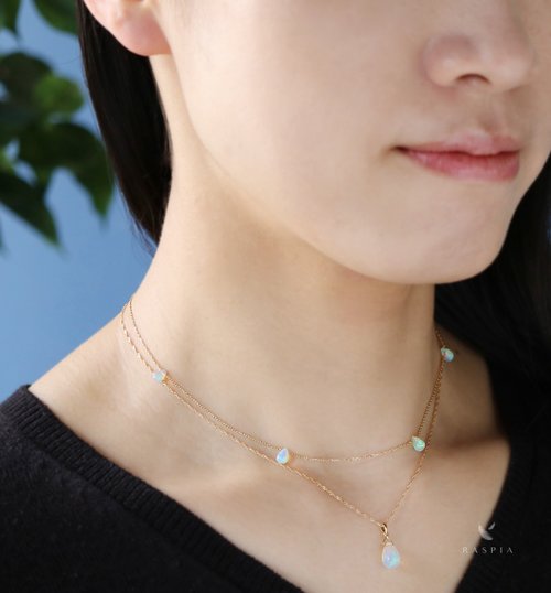 数量限定* 10月誕生石 K10 大粒ウォーターオパール ネックレスチャーム