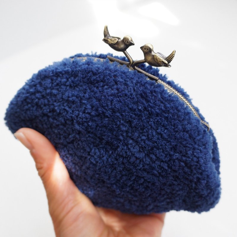 Ba-ba handmade Crochet pouch No.C1651 - 化妝包/收納袋 - 其他材質 藍色