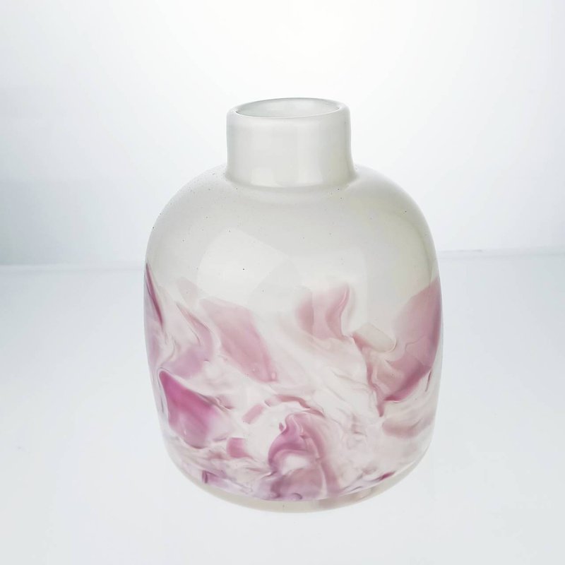 Nude powder-rendered vase, handmade glass vase, purely hand-blown - Pottery & Ceramics - Glass Pink